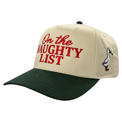On The Naughty List Silly Goose Hat Custom Embroidered Christmas gift