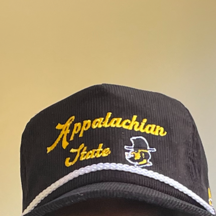 Custom order Appalachian State mountaineers on a black corduroy custom embroidery CHANGE TO BLACK ROPE