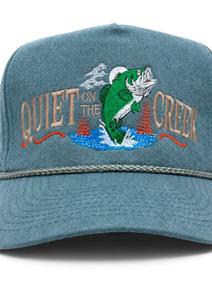 Quiet on the Creek Embroidered Bass Fishing Hat