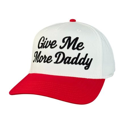 Give Me More Daddy Trucker Hat Funny Custom Embroidered Snapback Cap