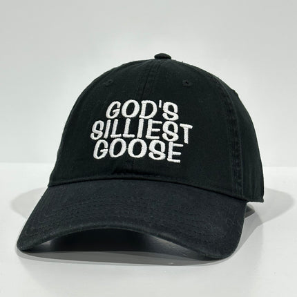 God’s Silliest Goose Dad Hat Black Custom Embroidered Strapback