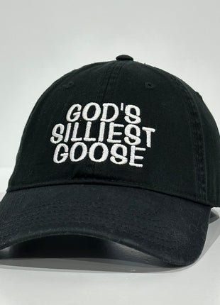 God’s Silliest Goose Dad Hat Black Custom Embroidered Strapback