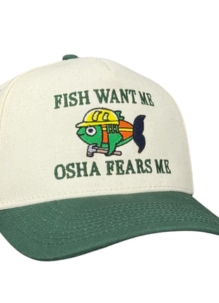 Fish Want Me OSHA Fears Me Hat Custom Embroidered