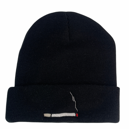 Cigarette Black Beanie Silly Funny Custom Embroidered