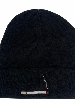 Cigarette Black Beanie Silly Funny Custom Embroidered