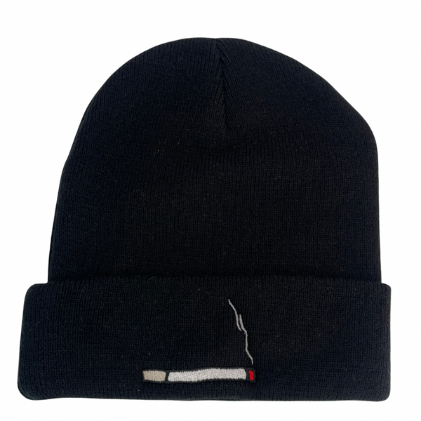 cigarette beanie I'd Rather Be Smoking Phrase Embroidered 12 Inch Solid Long Made in USA, Red / One Size Limited Edition Cigarette Black Beanie Silly Funny
