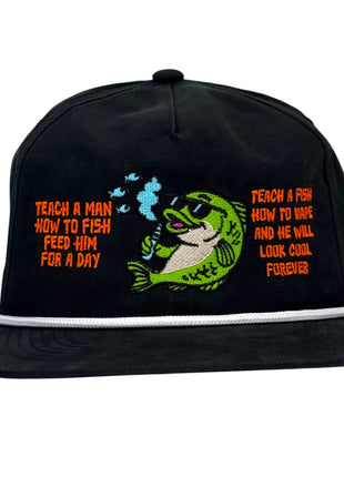 Teach a Man How To Fish Hat Custom Embroidered