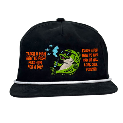 Teach a Man How To Fish Hat Custom Embroidered