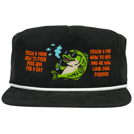 Teach a Man How To Fish Hat Custom Embroidered