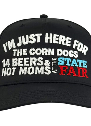 I’m just here for the corn dogs state fair black SnapBack hat cap