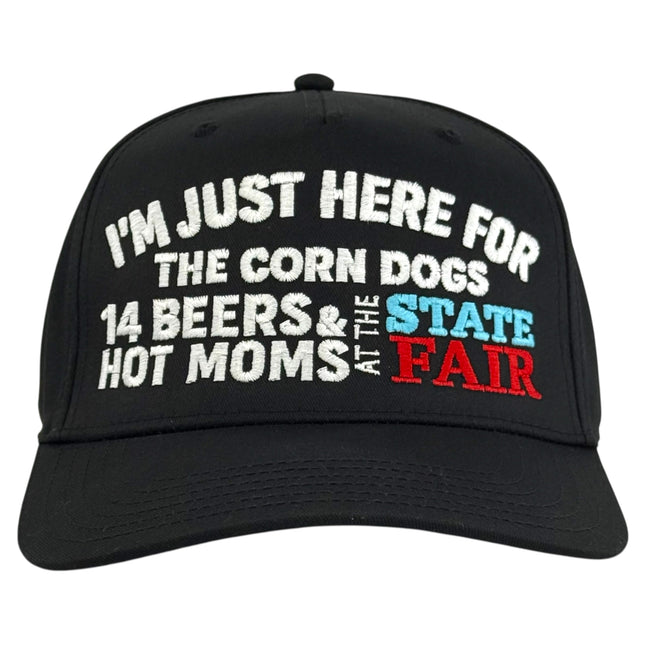 I’m just here for the corn dogs state fair black SnapBack hat cap