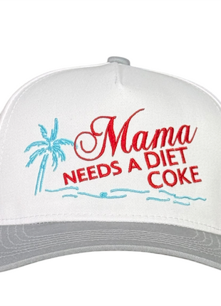Mama Needs a Diet Soda Hat Funny Summer Mom Trucker Cap