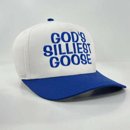 God’s Silliest Goose White/Blue SnapBack Custom Embroidered Tony Cavalero