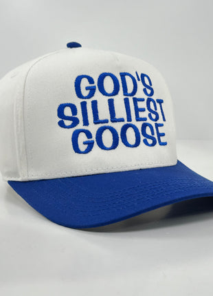 God’s Silliest Goose White/Blue SnapBack Custom Embroidered Tony Cavalero