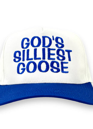 God’s Silliest Goose White/Blue SnapBack Custom Embroidered Tony Cavalero