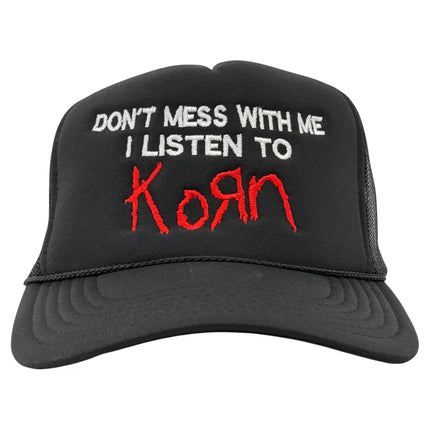 Don’t Mess With Me I Listen To Black Trucker Mesh SnapBack Custom Embroidered
