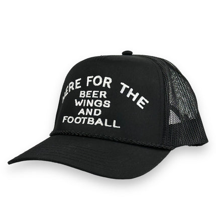 Here For The Beer Wing’s and Football Hat Custom Embroidery