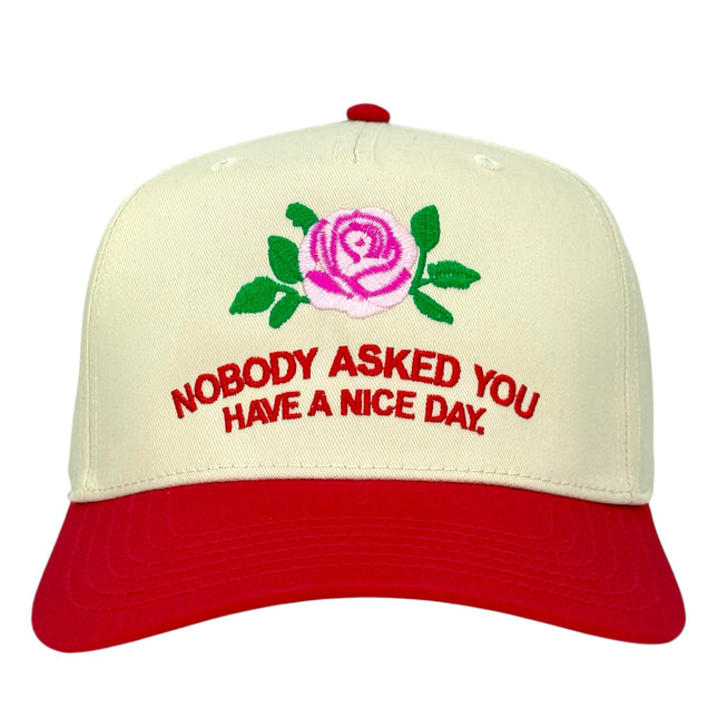 Nobody Asked You Hat Custom Embroidered