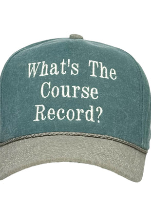 What’s The Course Record Hat Custom Embroidered