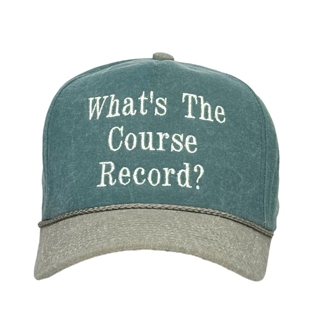 What’s The Course Record Hat Custom Embroidered