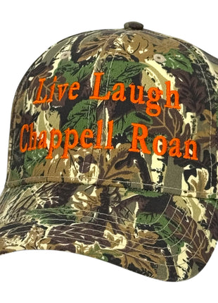 Live laugh Chappell Roan Camo Hat Custom Embroidered