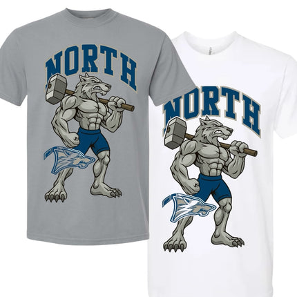 2 production Custom North XL T-Shirts White & Gray Comfort Colors