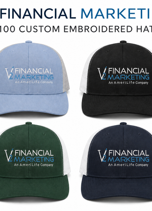 V2-HATS-100 - 100 V2 Production embroidered hats