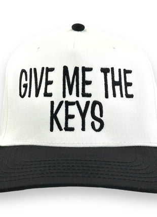 Give me the keys Black brim SnapBack Hat Cap Custom Embroidery