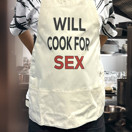 Will cook for sex apron custom printed