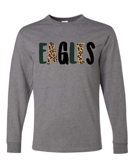 Eagles Gray Longsleve Custom Printed T-Shirt
