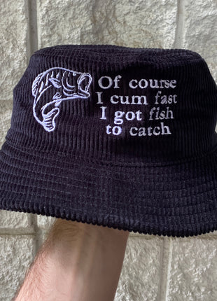 Of Course Embroidered Bucket Hat