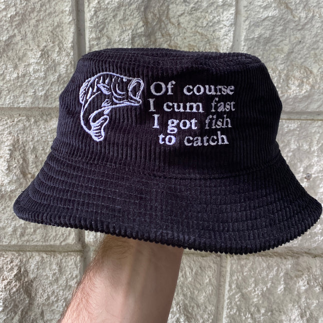 Of Course Embroidered Bucket Hat