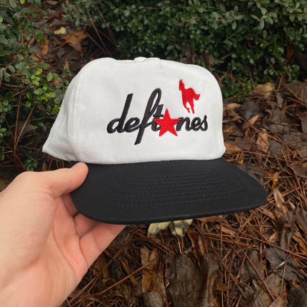 DEFTONES White PONY SnapBack Custom Embroidered Cap Hat