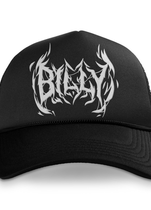 Billy Metal Font Custom Printed Trucker Hat