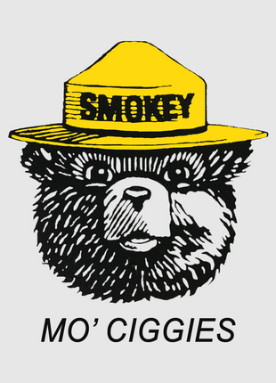 Smokey Mo' Ciggies Custom Printed Cream/Black Ringer T-shirt