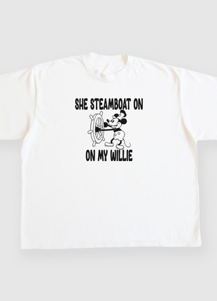 She Steamboats On My Willie Custom Printed White T-shirt