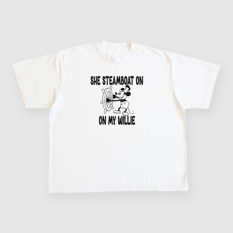 She Steamboats On My Willie Custom Printed White T-shirt