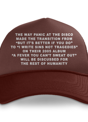 The Way Panic At The Disco Custom Printed Hat