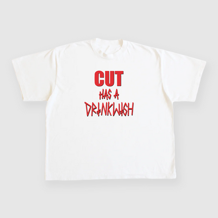 Cut Has A Drinkwish Custom Printed T-shirt WHITE