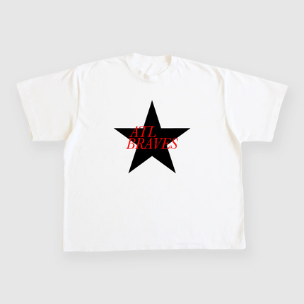 ATL Braves Custom Printed White T-shirt