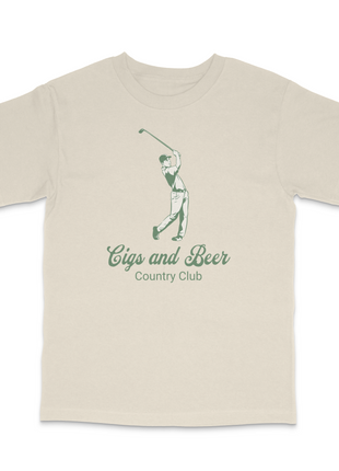 Cigs and Beer Country Club Custom Printed T-Shirt