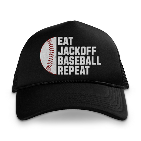 Eat Baseball Repeat Custom Printed Hat