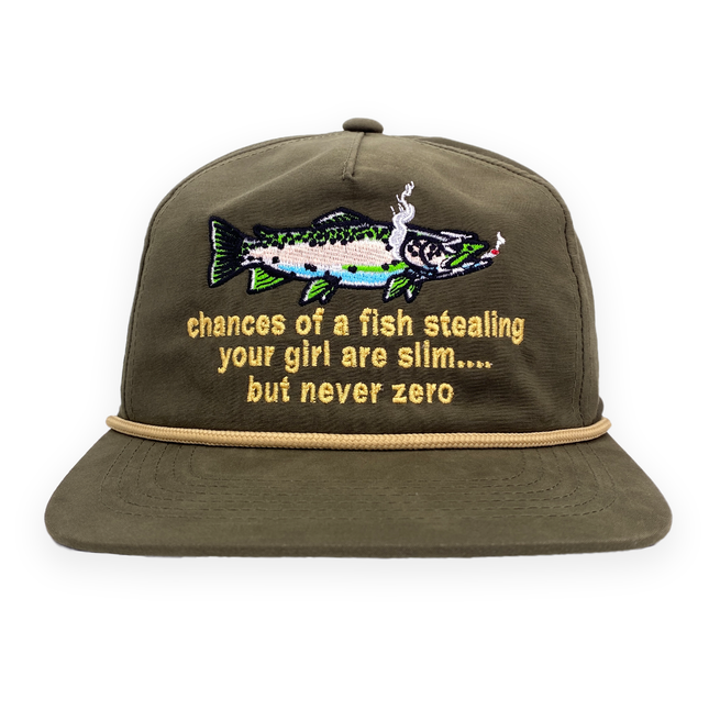 Chances of a Fish Stealing Your Girl Custom Embroidered Hat