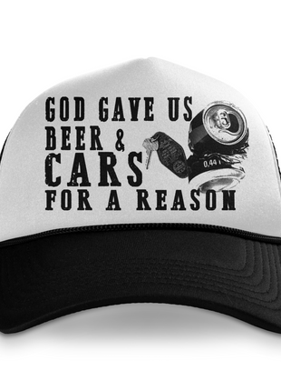God Gave Us Beer And Cars Custom Printed Hat