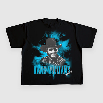 Hank Williams Junior CUSTOM PRINTED BLACK T-SHIRT