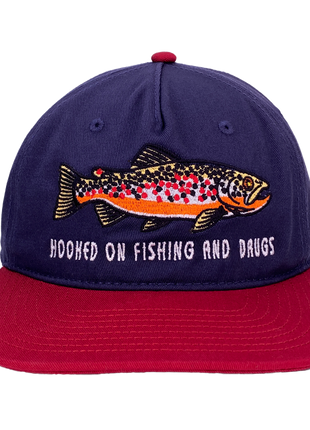 Hooked On Fishing and Drugs Custom Embroidered Hat