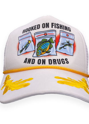 Hooked On Fishing Custom Printed Hat