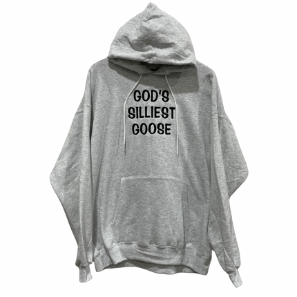 God's Silliest Goose Ash Gray Hoodie Custom Embroidered