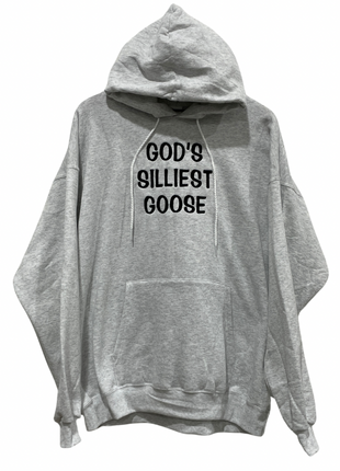 God's Silliest Goose Ash Gray Hoodie Custom Embroidered