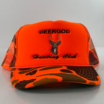 Deergod Hunting Club Custom Embroidered SnapBack Hat Cap Mesh trucker